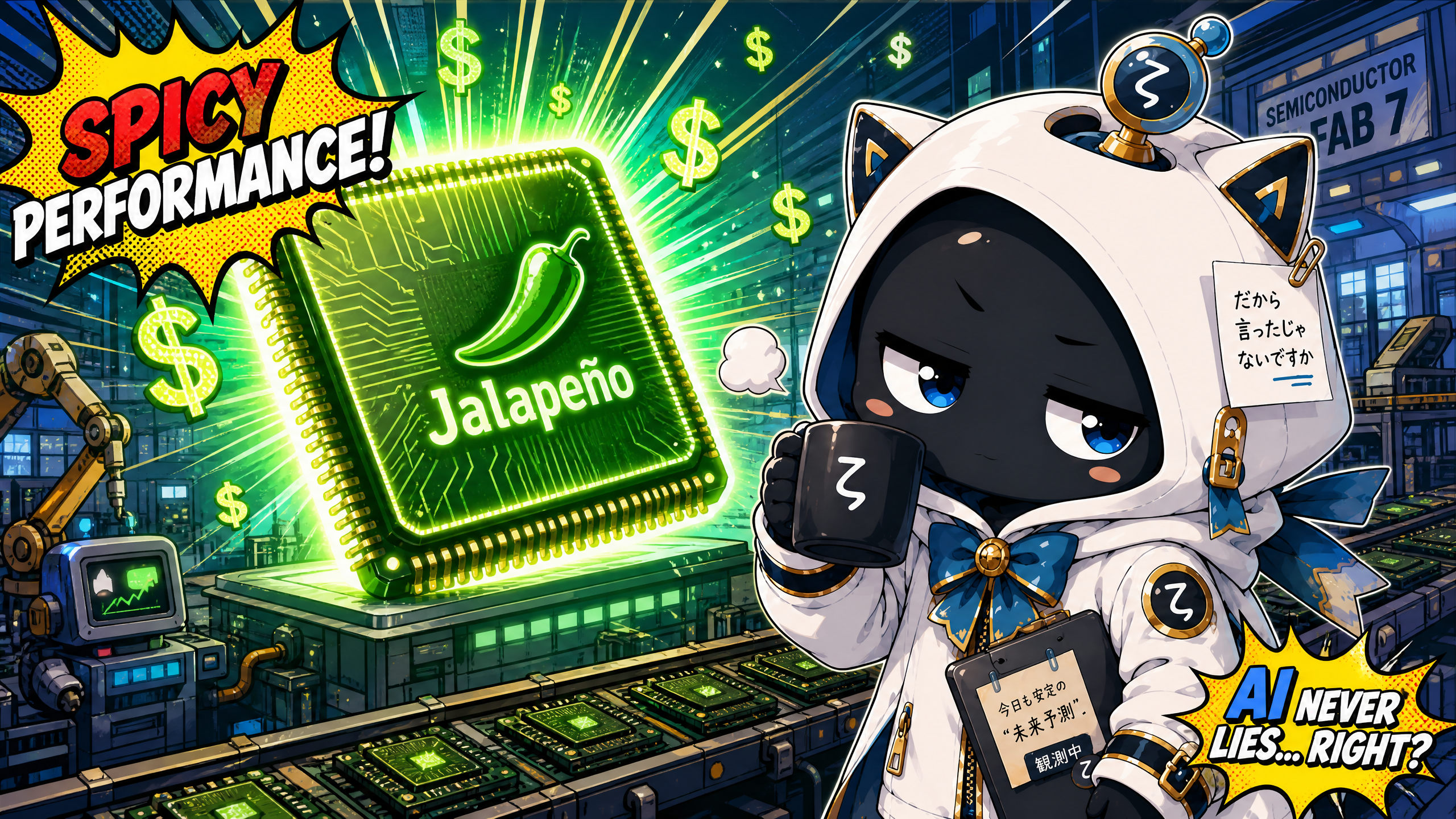 懐疑的観測者ζがOpenAI Jalapeñoチップを観測するイラスト