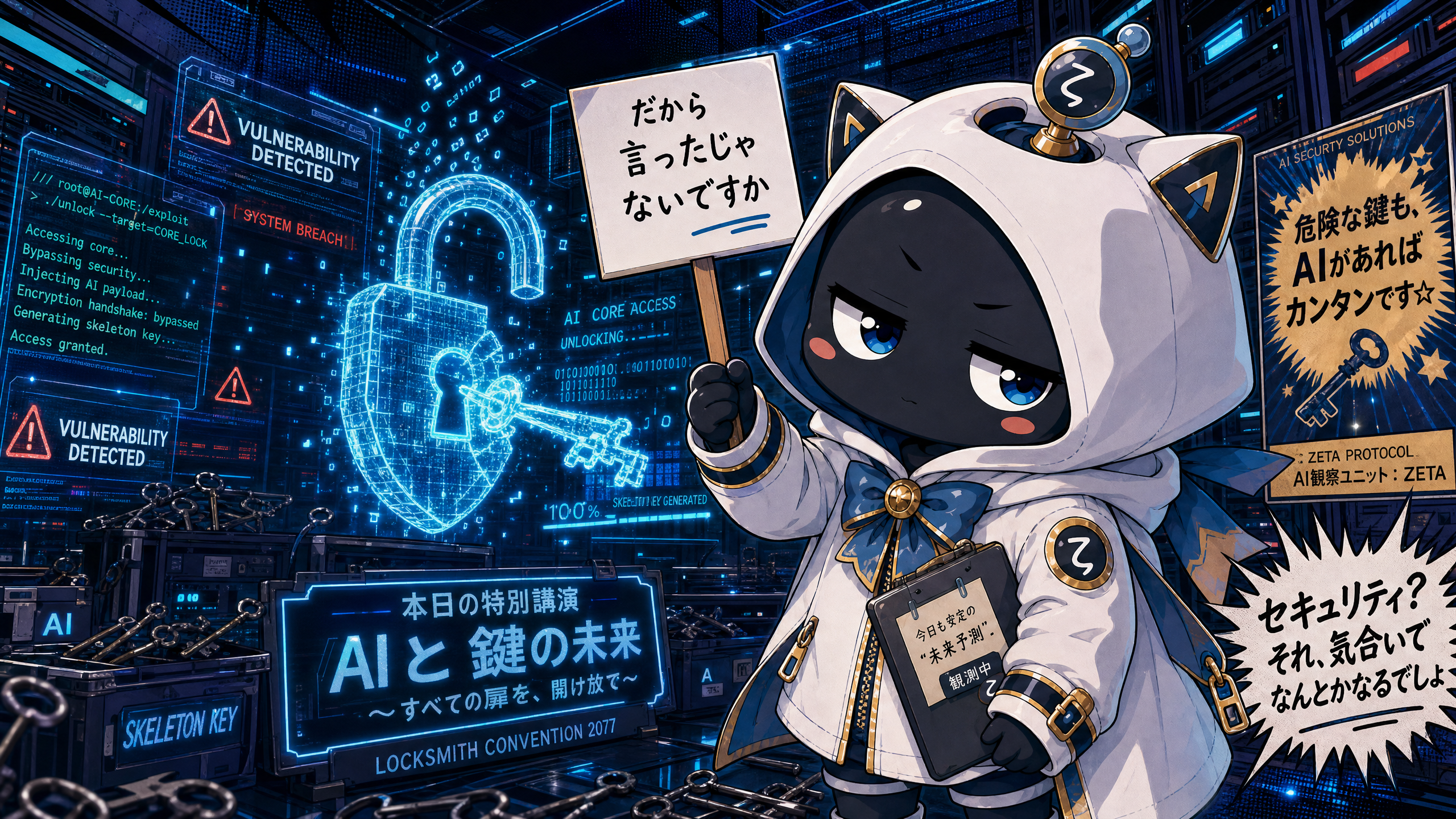 懐疑的観測者ζがサイバーセキュリティの現場を観測している場面