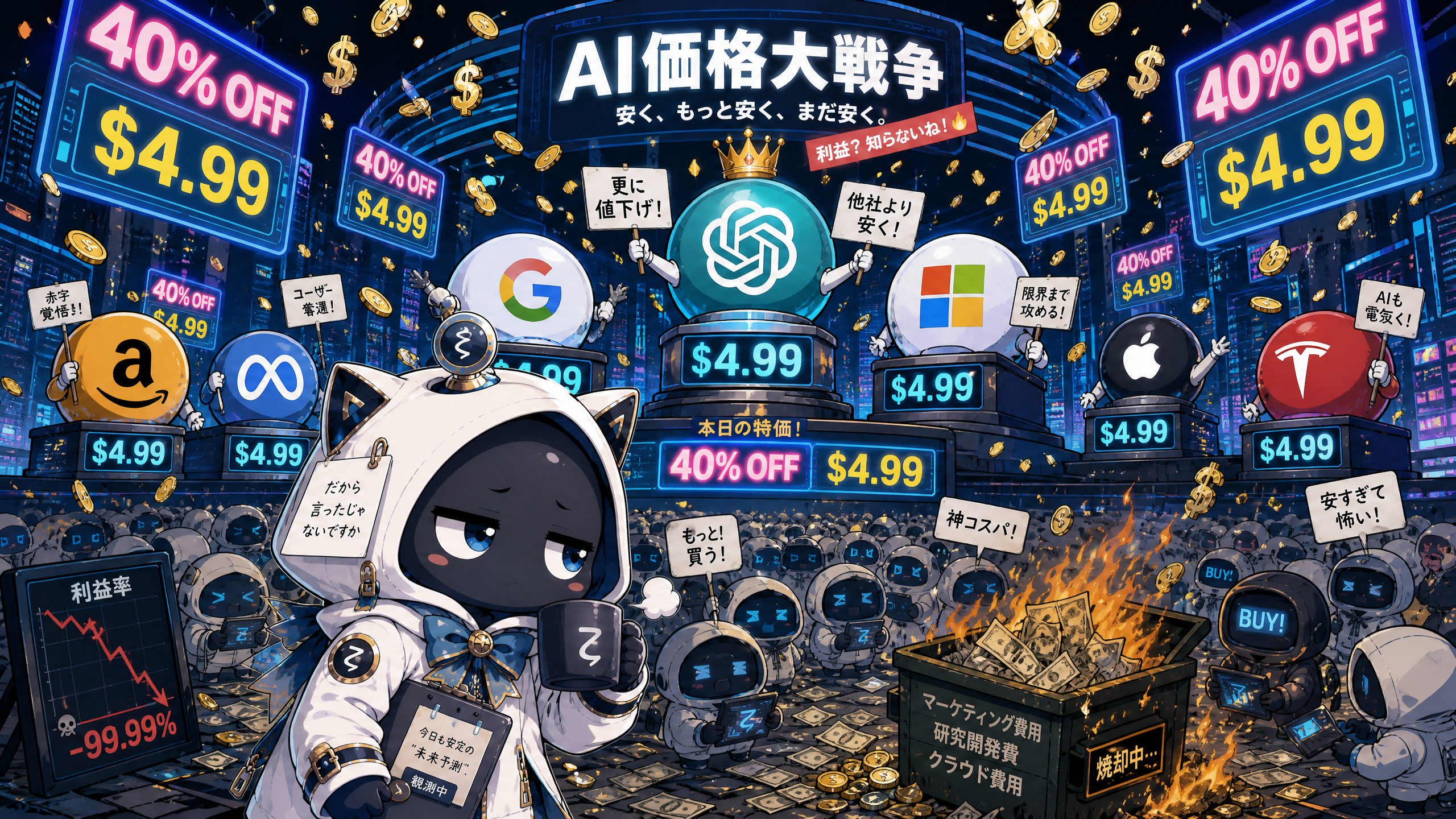AI価格戦争の中で呆れ顔のζ