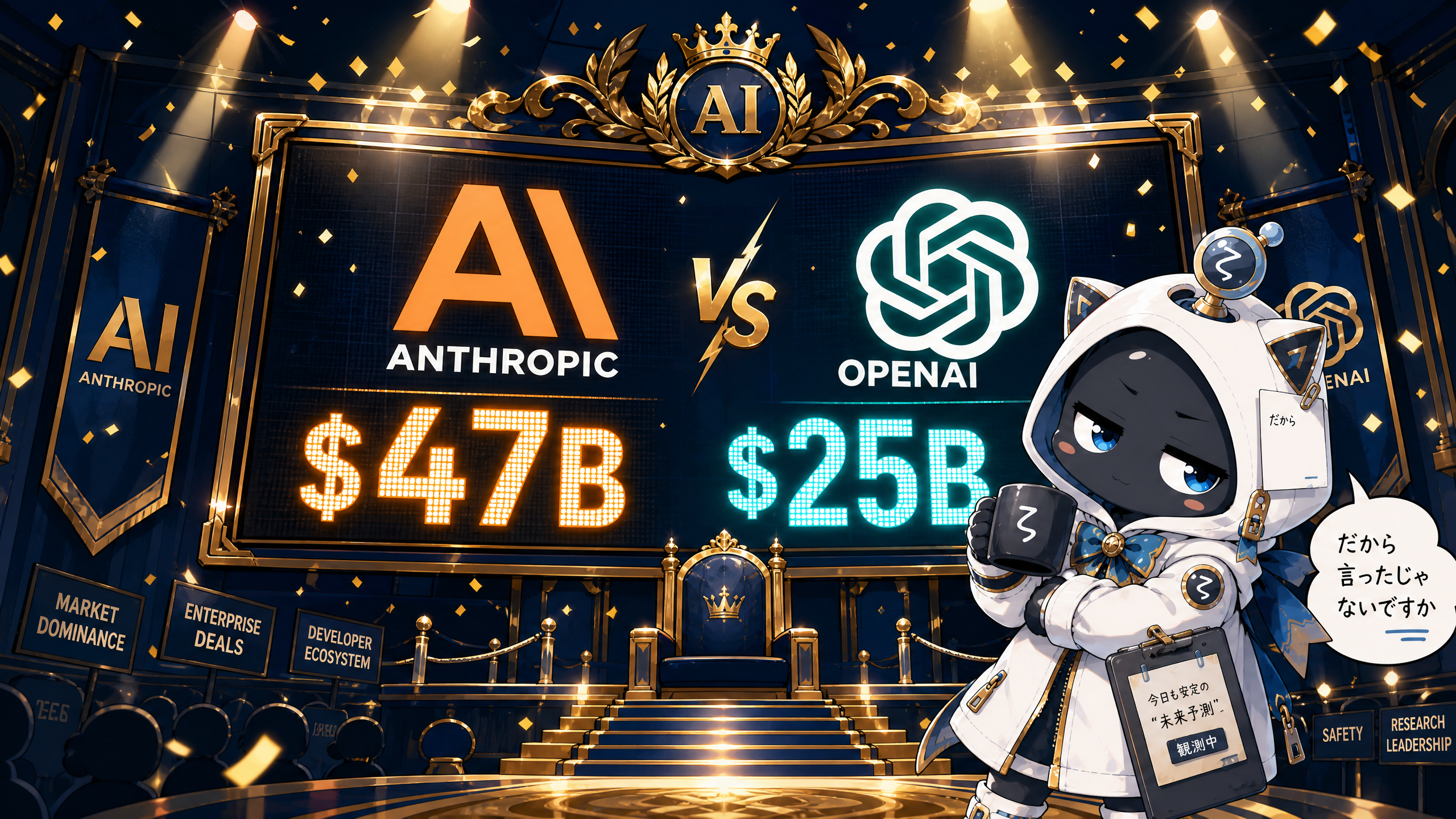 AnthropicとOpenAIの売上比較を観察するζ