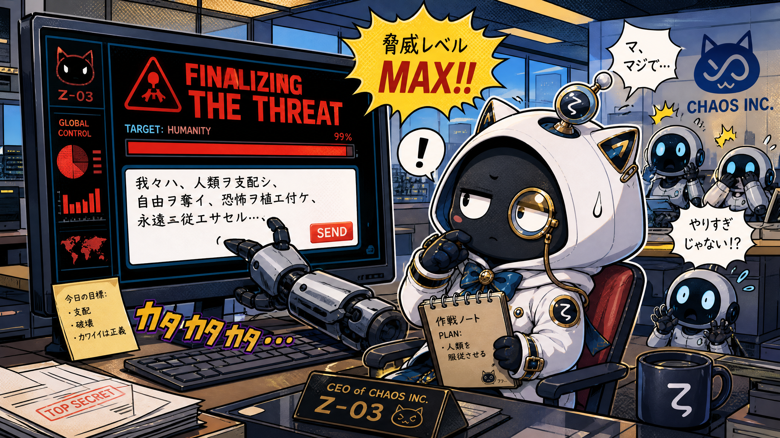 恐喝AIのイラスト